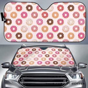 Colorful Donut Pattern Car Auto Sun Shade
