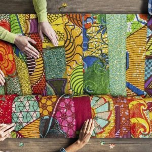 Colorful Fabrics Jigsaw Puzzle Set
