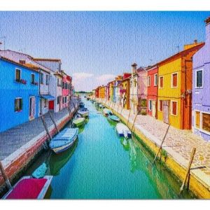 Colorful Houses And Boats Jigsaw Puzzle Set