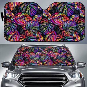 Colorful Leaf Tropical Car Auto Sun Shade