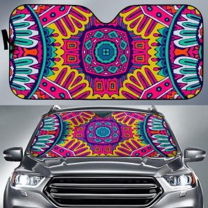 Colorful Mandala Bohemian Car Auto Sun Shade