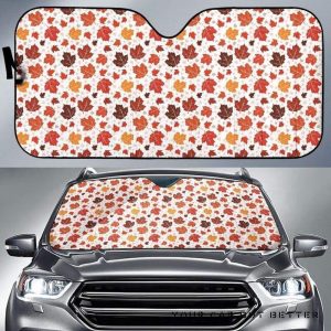 Colorful Maple Leaf Pattern Car Auto Sun Shade