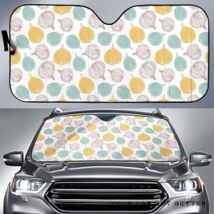 Colorful Onions White Car Auto Sun Shade