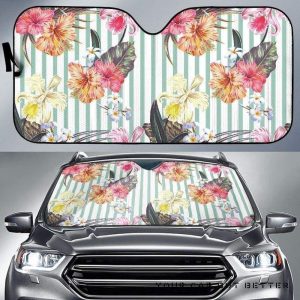 Colorful Orchid Flower Pattern Car Auto Sun Shade