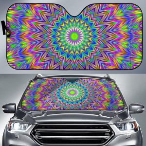 Colorful Psychedelic Optical Illusion Car Auto Sun Shade