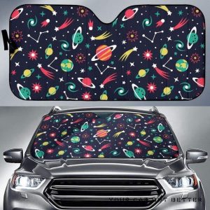Colorful Space Pattern Planet Star Car Auto Sun Shade