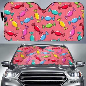 Colorful Wrapped Candy Pattern Car Auto Sun Shade