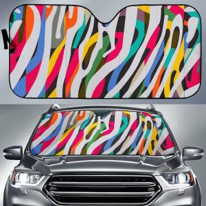 Colorful Zebra Car Auto Sun Shade