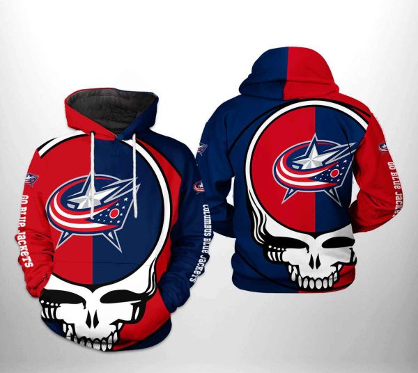 Columbus Blue Jackets NHL Grateful Dead 3D Printed Hoodie/Zipper Hoodie