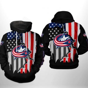 Columbus Blue Jackets NHL US FLag Team 3D Printed Hoodie/Zipper Hoodie