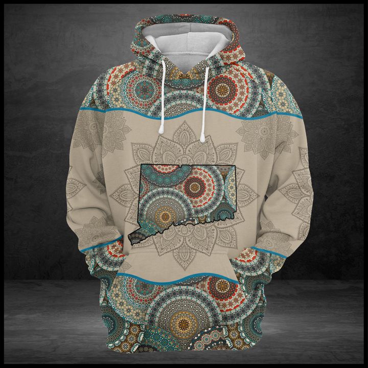 Connecticut State Mandala 3D Printed Hoodie/Zipper Hoodie Connecticut State Mandala 3D Printed Hoodie/Zipper Hoodie
