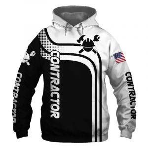 Contractor Black US Flag 3D Printed Hoodie/Zipper Hoodie