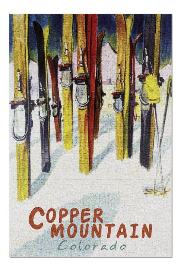 Copper Mountain, Colorful Skis Jigsaw Puzzle Set