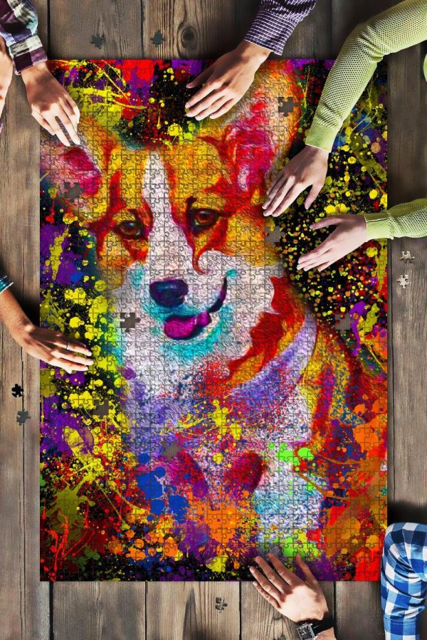 Corgi Dog Colorful Jigsaw Puzzle Set