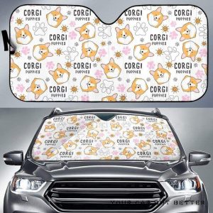 Corgi Dog Pattern Car Auto Sun Shade