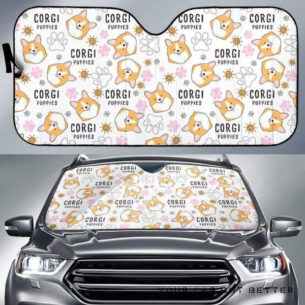 Corgi Dog Pattern Car Auto Sun Shade