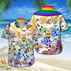 Corgi Lgbt Hawaiian Shirt Summer Button Up