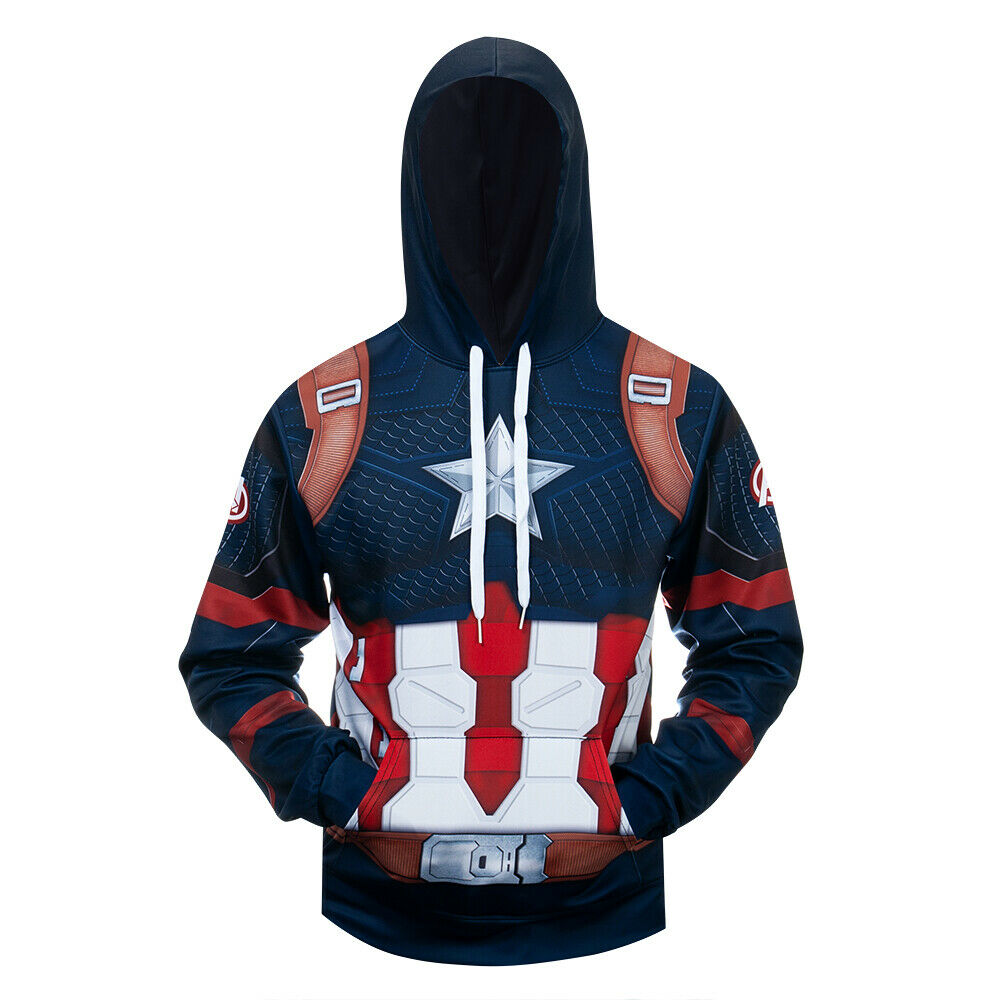 Costume Captain America Suit 3D Printed Hoodie/Zipper Hoodie Costume Captain America Suit 3D Printed Hoodie/Zipper Hoodie
