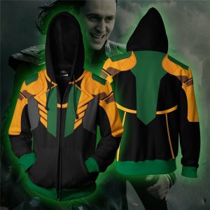 Costume Loki Cosplay Suit 3D Printed Hoodie/Zipper Hoodie