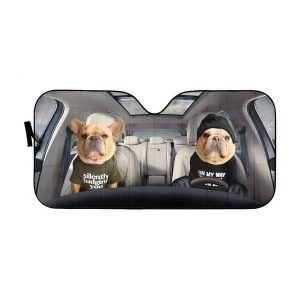 Couple Bulldogs Car Auto Sun Shade