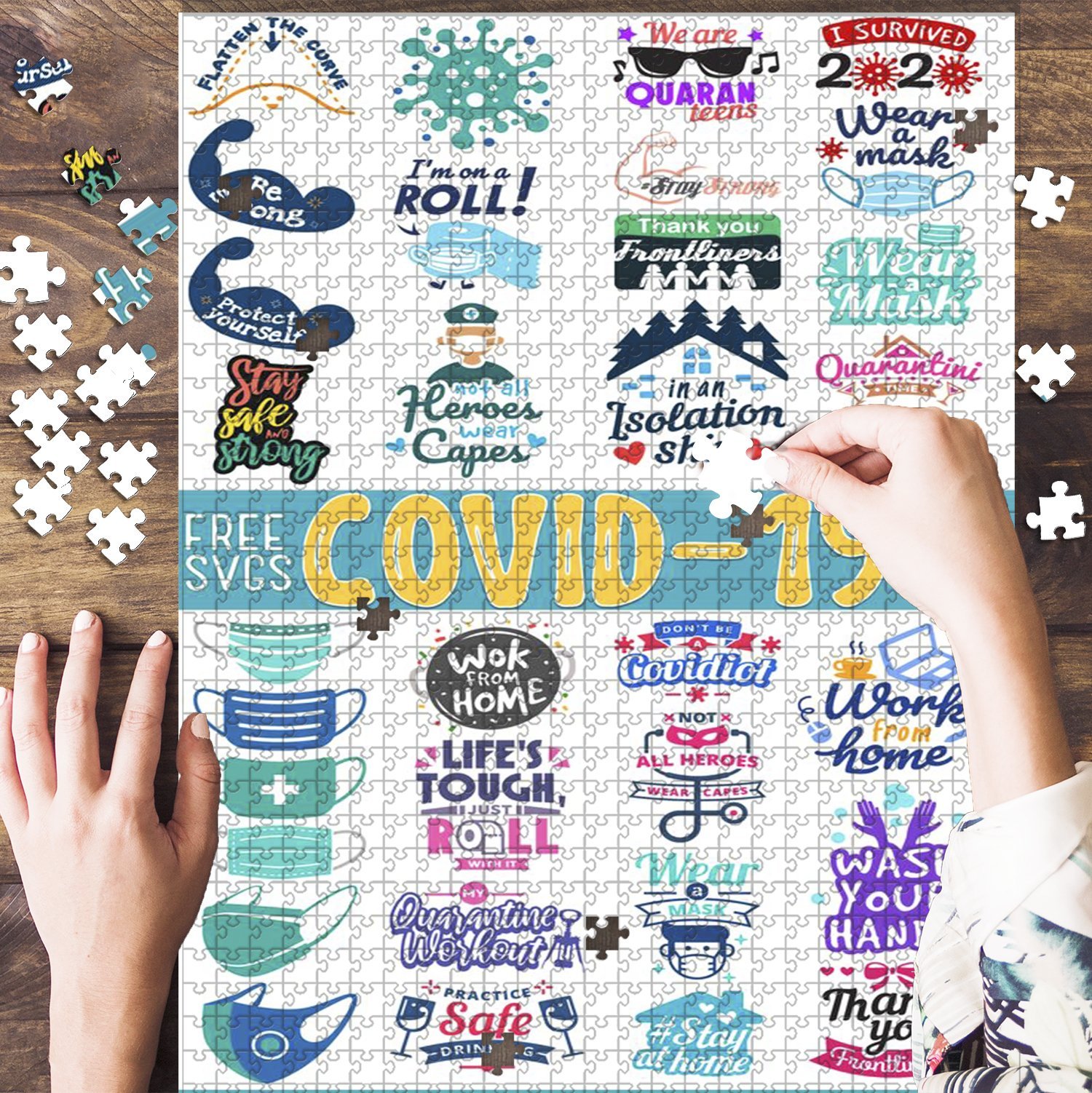 Covid 19 Corona Virus Jigsaw Puzzle Set Covid 19 Corona Virus Jigsaw Puzzle Set