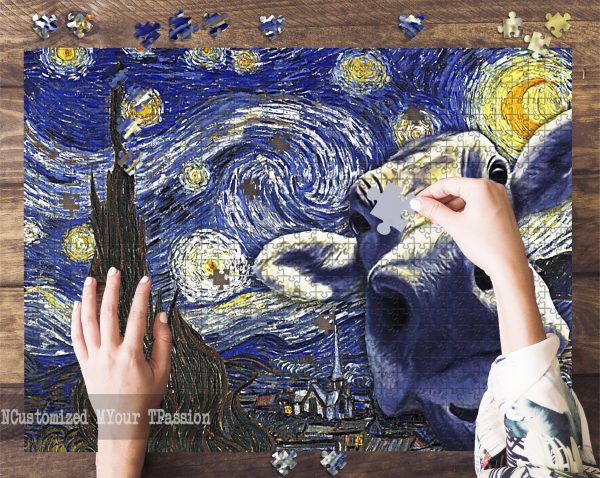 Cow Van Gogh Jigsaw Puzzle Set