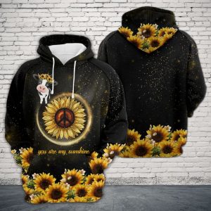 Cow With Sunflower 3D Printed Hoodie/Zipper Hoodie