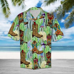 Cowboy And Cactus Hawaiian Shirt Summer Button Up
