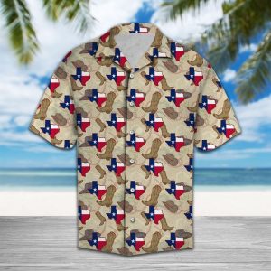 Cowboy Boots Texas Texas Hawaiian Shirt Summer Button Up