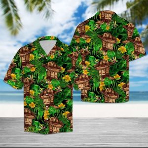Cowboy Tropical Wild Flower Hawaiian Shirt Summer Button Up