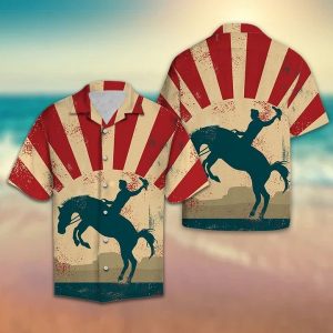 Cowboy Wild Horse Hawaiian Shirt Summer Button Up
