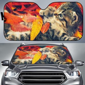 Cute Autumn Cat Car Auto Sun Shade