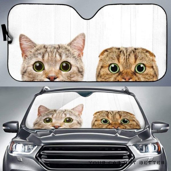 Cute Cats Hiding Car Auto Sun Shade