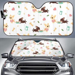 Cute Chihuahua Puppie Pattern Car Auto Sun Shade