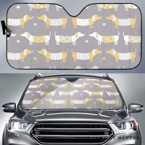 Cute Dachshund Dog Pattern Car Auto Sun Shade