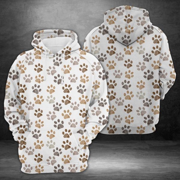 Cute Dog Paws 3D Printed Hoodie/Zipper Hoodie