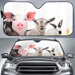 Cute Farm Animals Car Auto Sun Shade