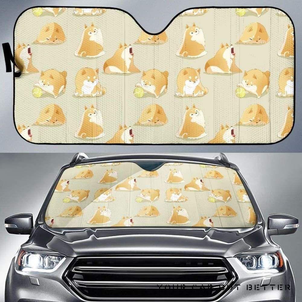 Cute Fat Shiba Inu Dog Pattern Car Auto Sun Shade Cute Fat Shiba Inu Dog Pattern Car Auto Sun Shade