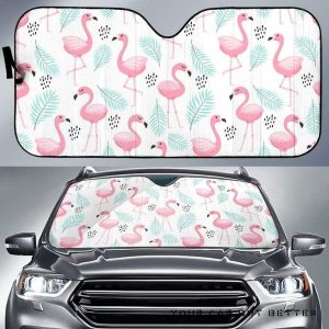Cute Flamingo Pattern Car Auto Sun Shade