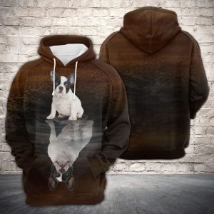 Cute French Bulldog Reflection 3D Printed Hoodie/Zipper Hoodie