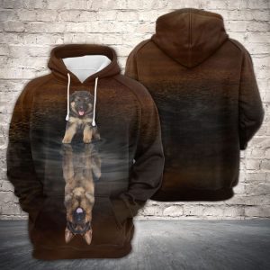 Cute German Shepherd Reflection 3D Printed Hoodie/Zipper Hoodie