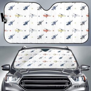 Cute Helicopter Star Pattern Car Auto Sun Shade