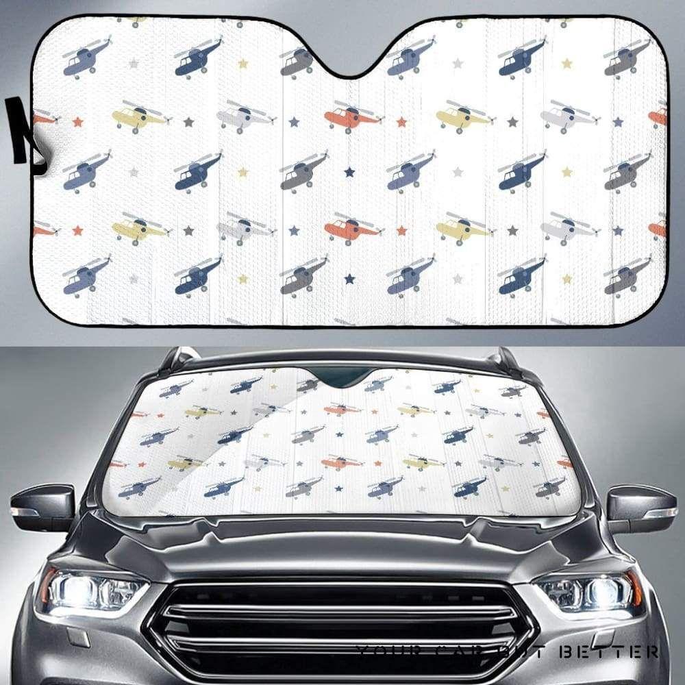 Cute Helicopter Star Pattern Car Auto Sun Shade Cute Helicopter Star Pattern Car Auto Sun Shade
