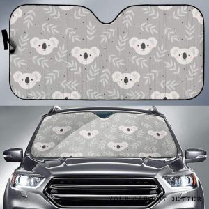 Cute Koala Leaves Pattern Car Auto Sun Shade