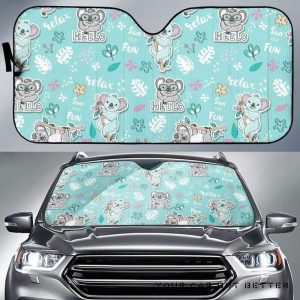 Cute Koalas Blue Background Pattern Car Auto Sun Shade