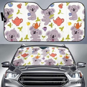 Cute Koalas Teapots Tea Car Auto Sun Shade