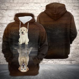 Cute Labrador Retriever Reflection 3D Printed Hoodie/Zipper Hoodie