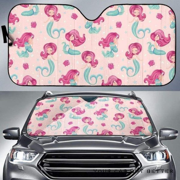 Cute Little Mermaid Pattern Car Auto Sun Shade