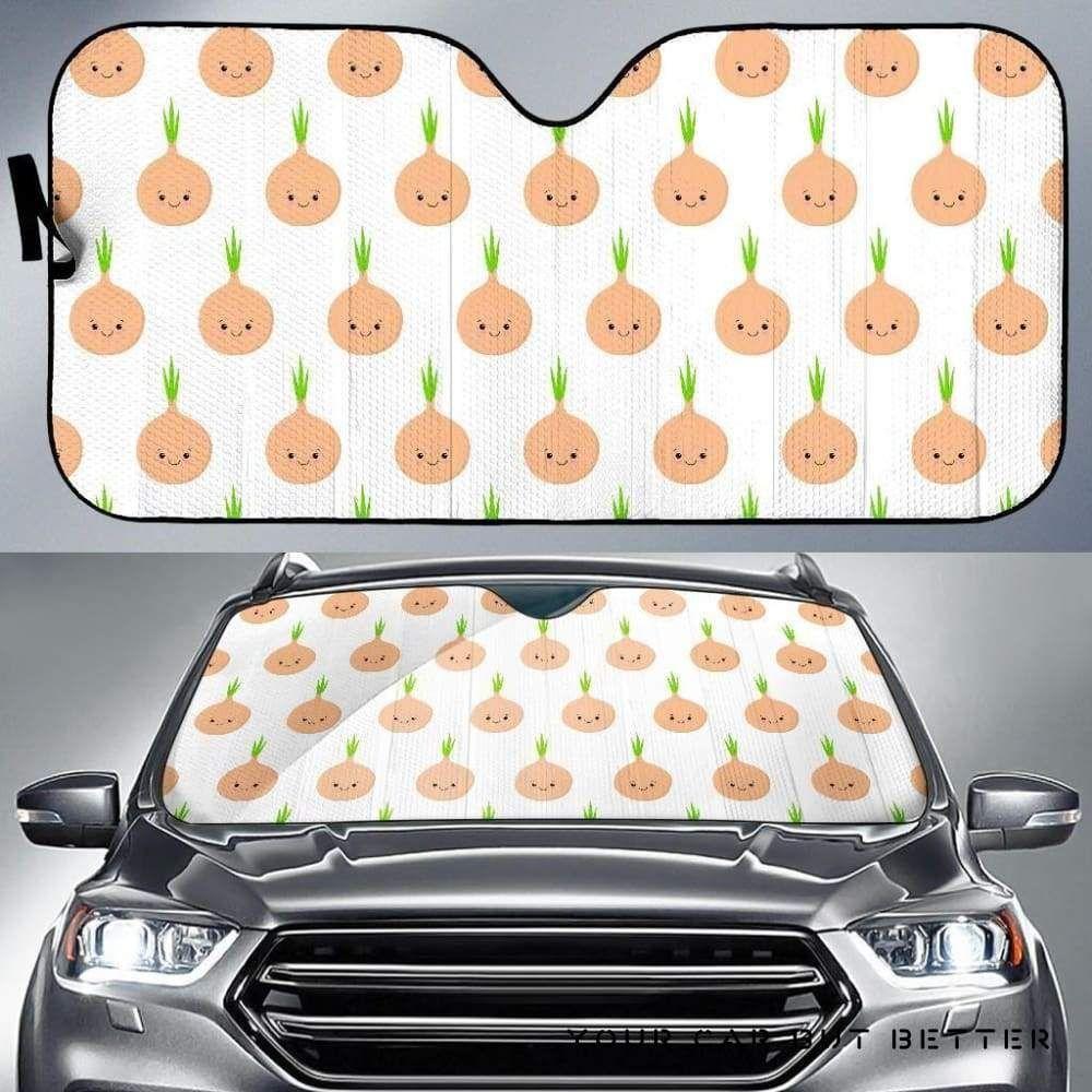 Cute Onions Smiling Faces Car Auto Sun Shade Cute Onions Smiling Faces Car Auto Sun Shade