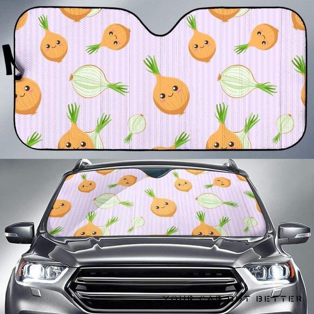 Cute Onions Smiling Faces Purple Car Auto Sun Shade Cute Onions Smiling Faces Purple Car Auto Sun Shade